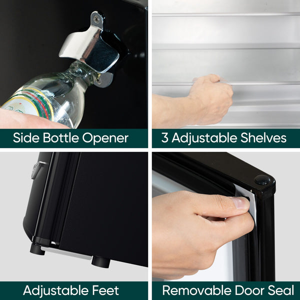 Upstreman 3.2-cu ft Retro Mini Fridge(Black)ENERGY STAR